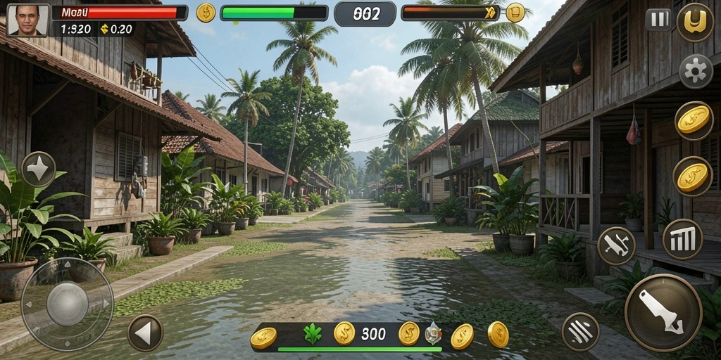 Tampilan utama game 8768 dengan karakter yang beragam.